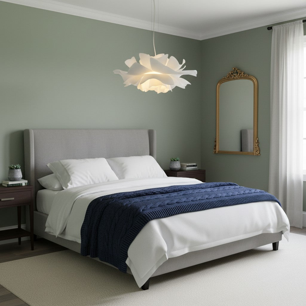 Nordic Minimalist White Lotus Flower Pendant Light - TheOrivana