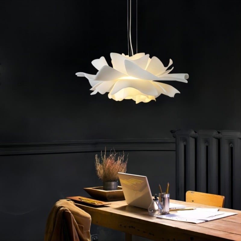 Nordic Minimalist White Lotus Flower Pendant Light - TheOrivana