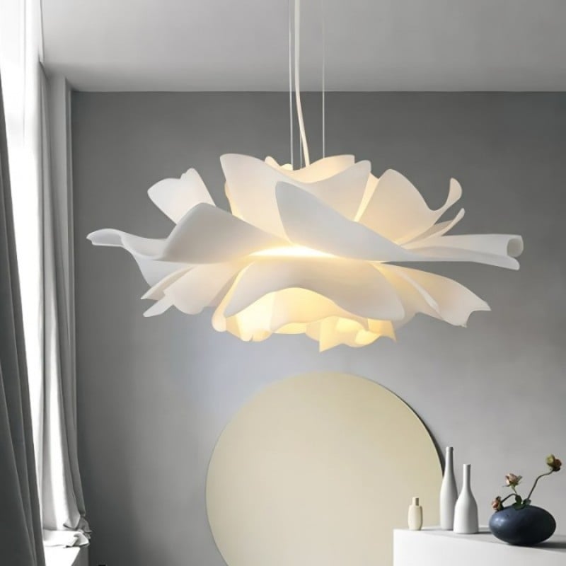 Nordic Minimalist White Lotus Flower Pendant Light - TheOrivana