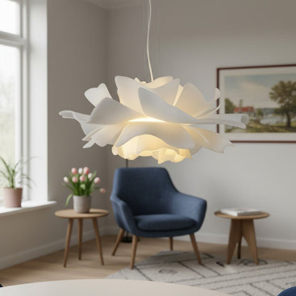 Nordic Minimalist White Lotus Flower Pendant Light - TheOrivana