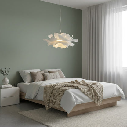 Nordic Minimalist White Lotus Flower Pendant Light - TheOrivana