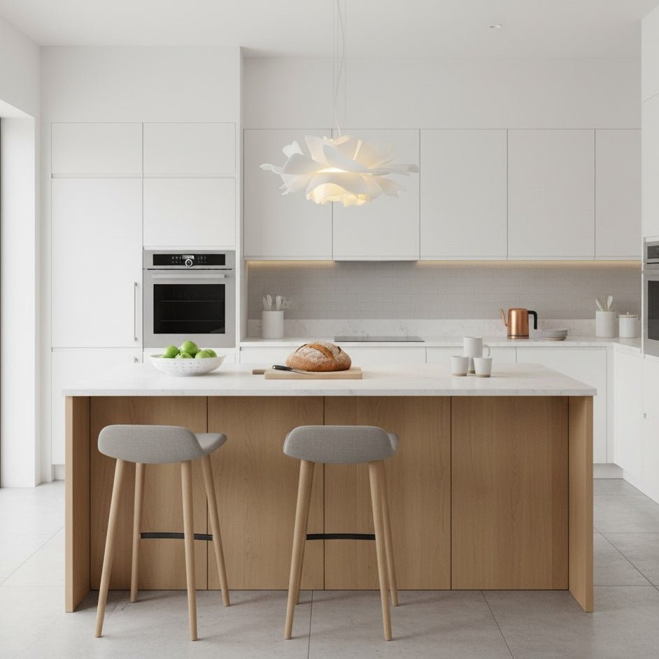 Nordic Minimalist White Lotus Flower Pendant Light - TheOrivana