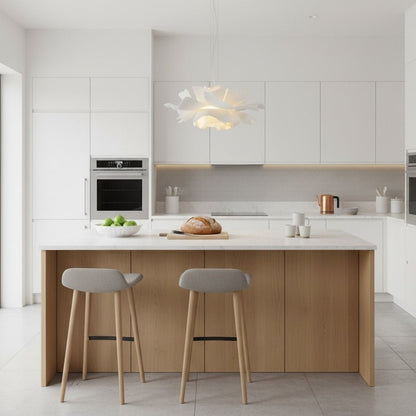 Nordic Minimalist White Lotus Flower Pendant Light - TheOrivana