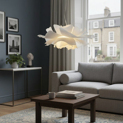 Nordic Minimalist White Lotus Flower Pendant Light - TheOrivana