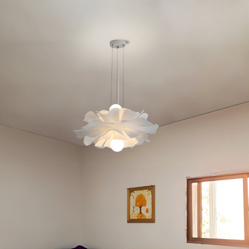 Nordic Minimalist White Lotus Flower Pendant Light - TheOrivana