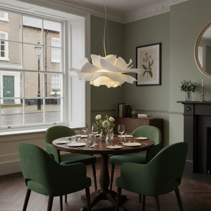 Nordic Minimalist White Lotus Flower Pendant Light - TheOrivana