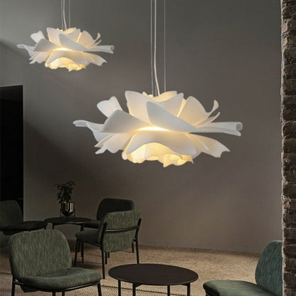 Nordic Minimalist White Lotus Flower Pendant Light - TheOrivana