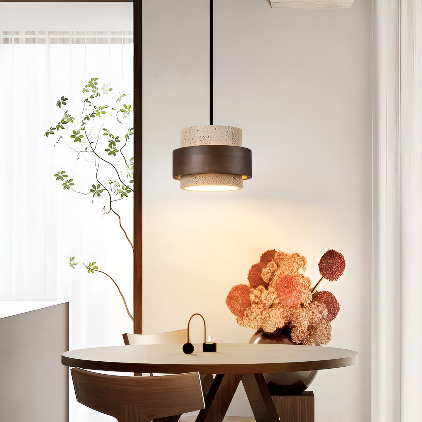 Retro Stone Wabi-Sabi Pendant Light