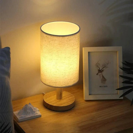 Scandinavian LED Table Lamp – Solid Wood Design - TheOrivana