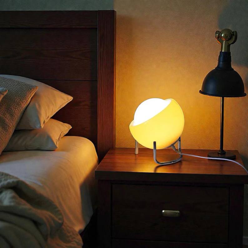 Vintage Bauhaus Glass Globe LED Table Lamp - TheOrivana