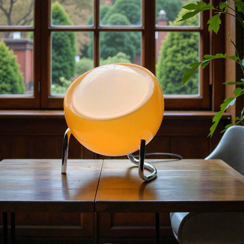 Vintage Bauhaus Glass Globe LED Table Lamp - TheOrivana