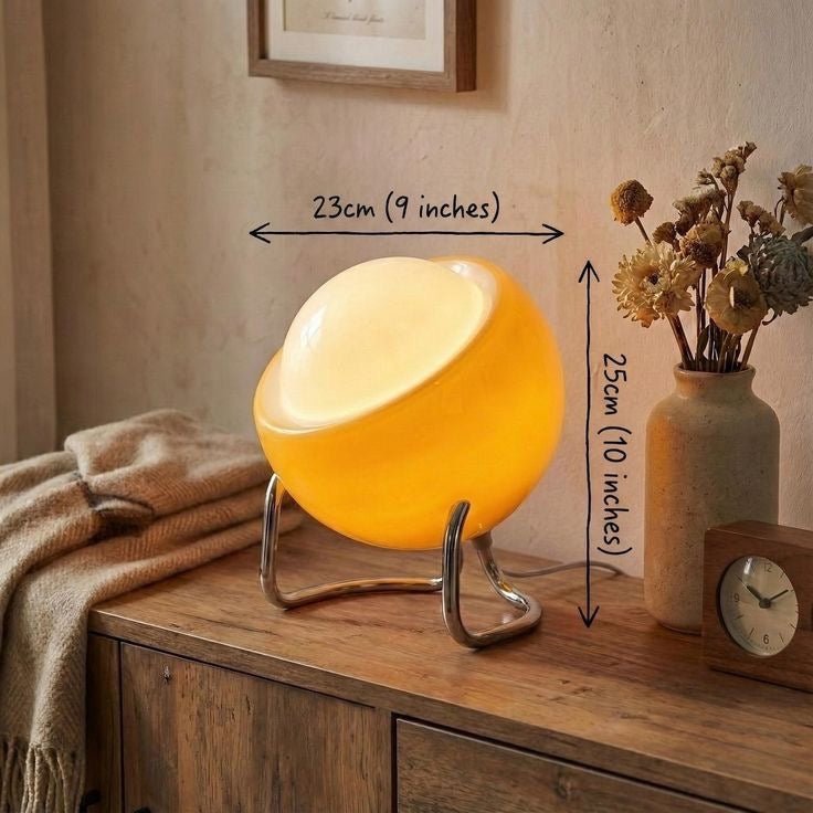 Vintage Bauhaus Glass Globe LED Table Lamp - TheOrivana